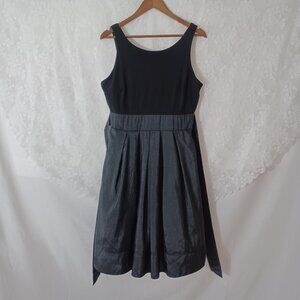 Karin Stevens Black A-Line Formal Balletcore Empire Waist Midi Dress Size 14